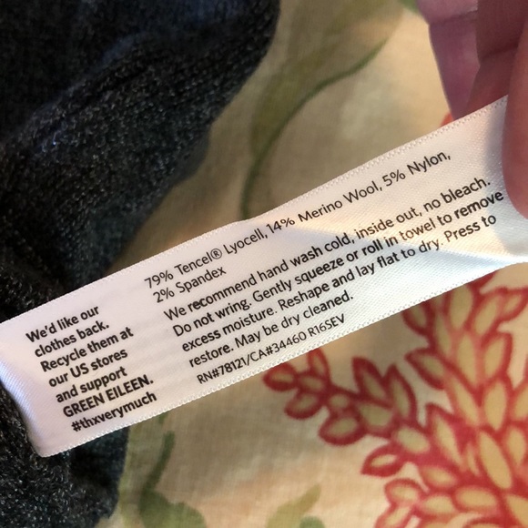 EILEEN FISHER Size Medium Stretch PullOn Wool Soandex Charcoal Gray $238 NEW - Picture 9 of 10